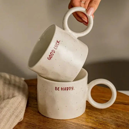Porcelanowy kubek z napisem 300 ml | Homla