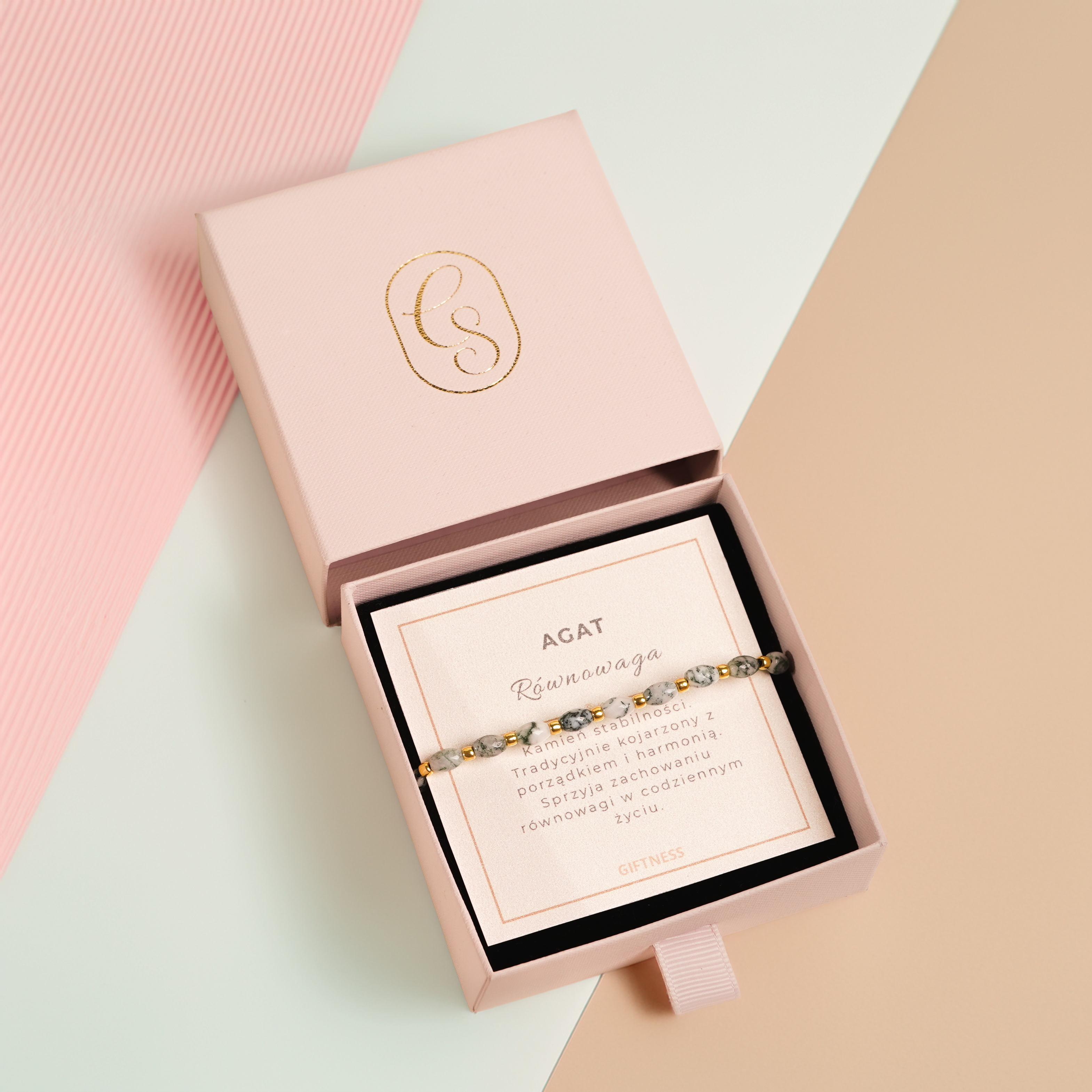 Bransoletka Organic Line | Agat | Równowaga | Giftness