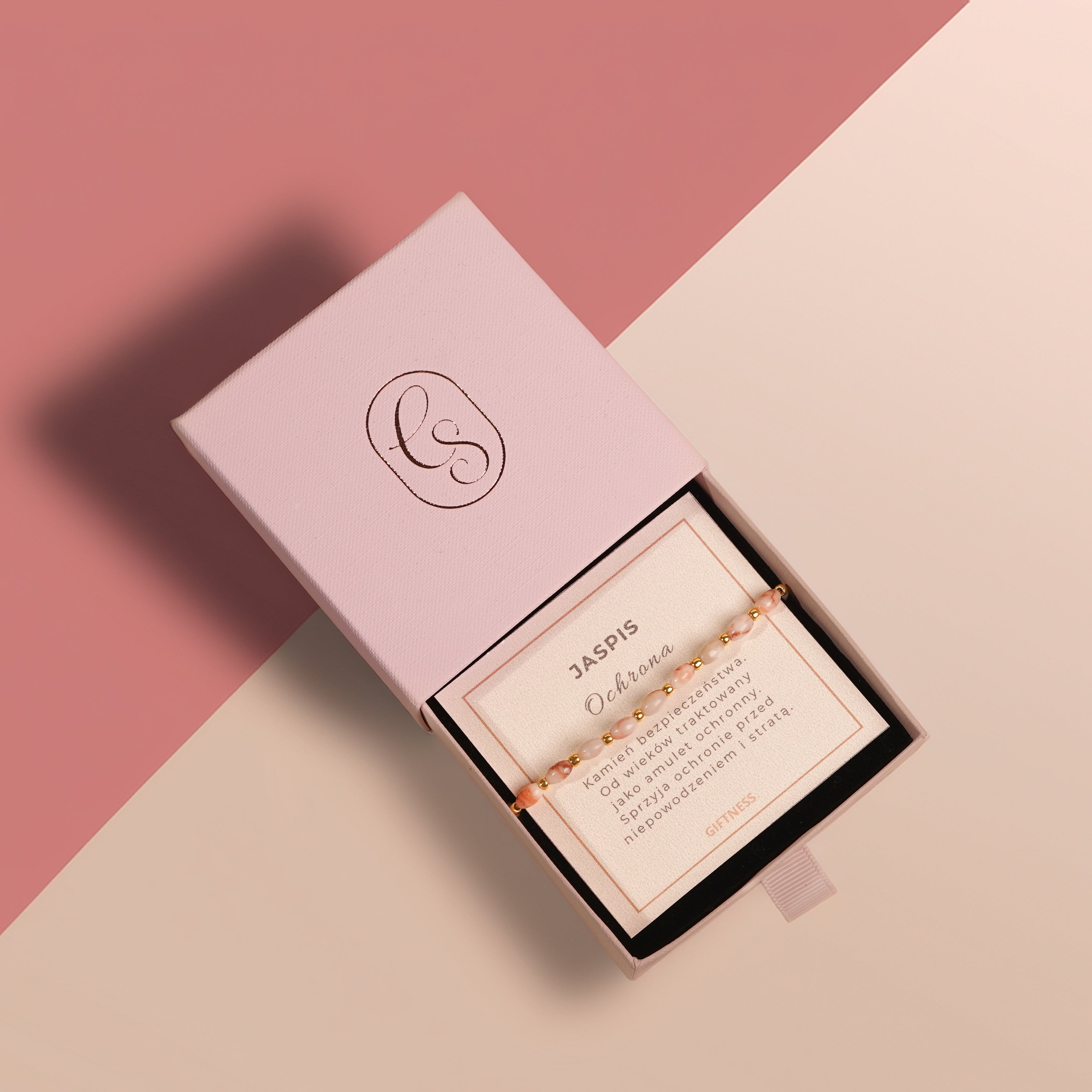 Bransoletka z czerwonego jaspisu na łańcuszku | Ochrona | Giftness