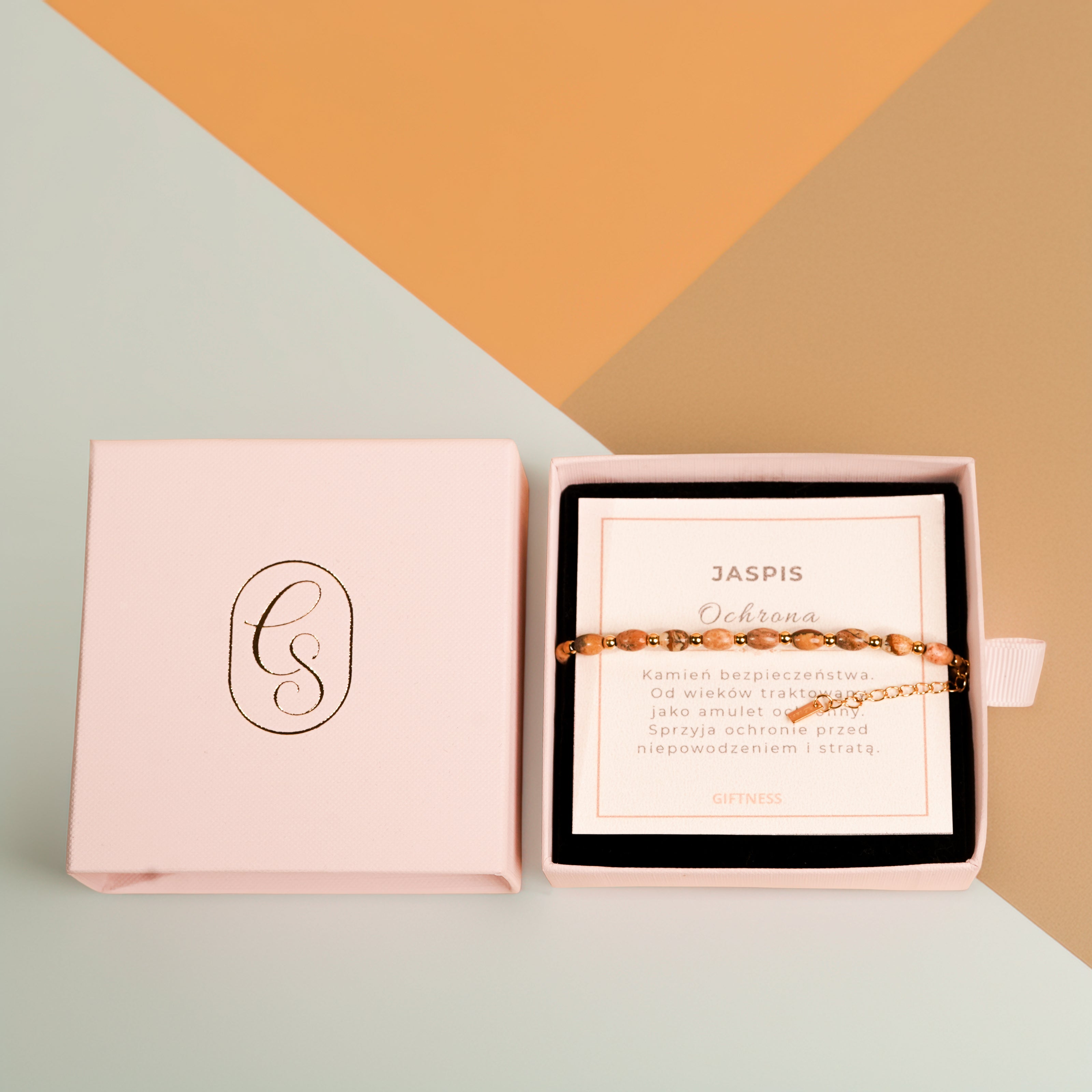 Bransoletka Organic Line na łańcuszku | Jaspis | Ochrona | Giftness