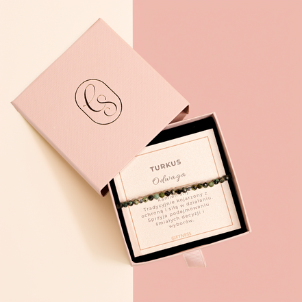 Bransoletka Slim Line | Turkus afrykański| Odwaga | Giftness