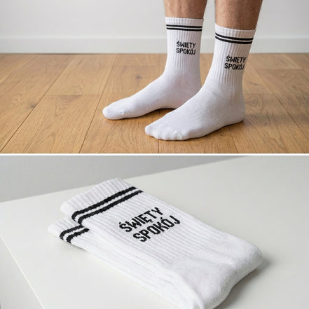 Skarpety męskie sportowe z napisami | Nadwyraz
