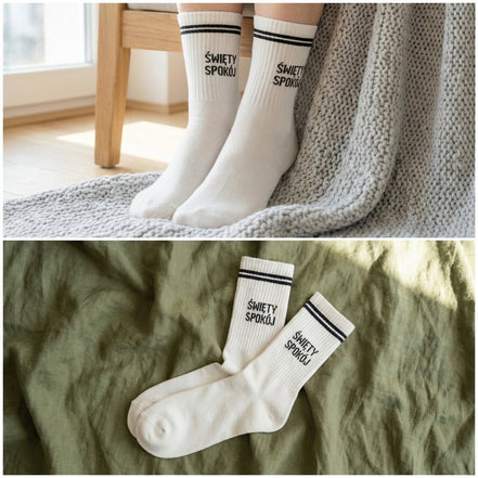 Skarpety damskie sportowe z napisami | Nadwyraz