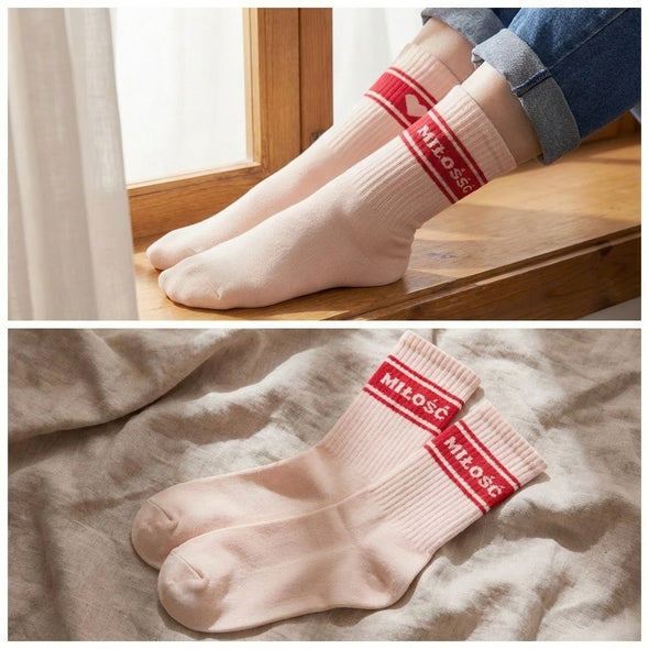 Skarpety damskie sportowe z napisami | Nadwyraz