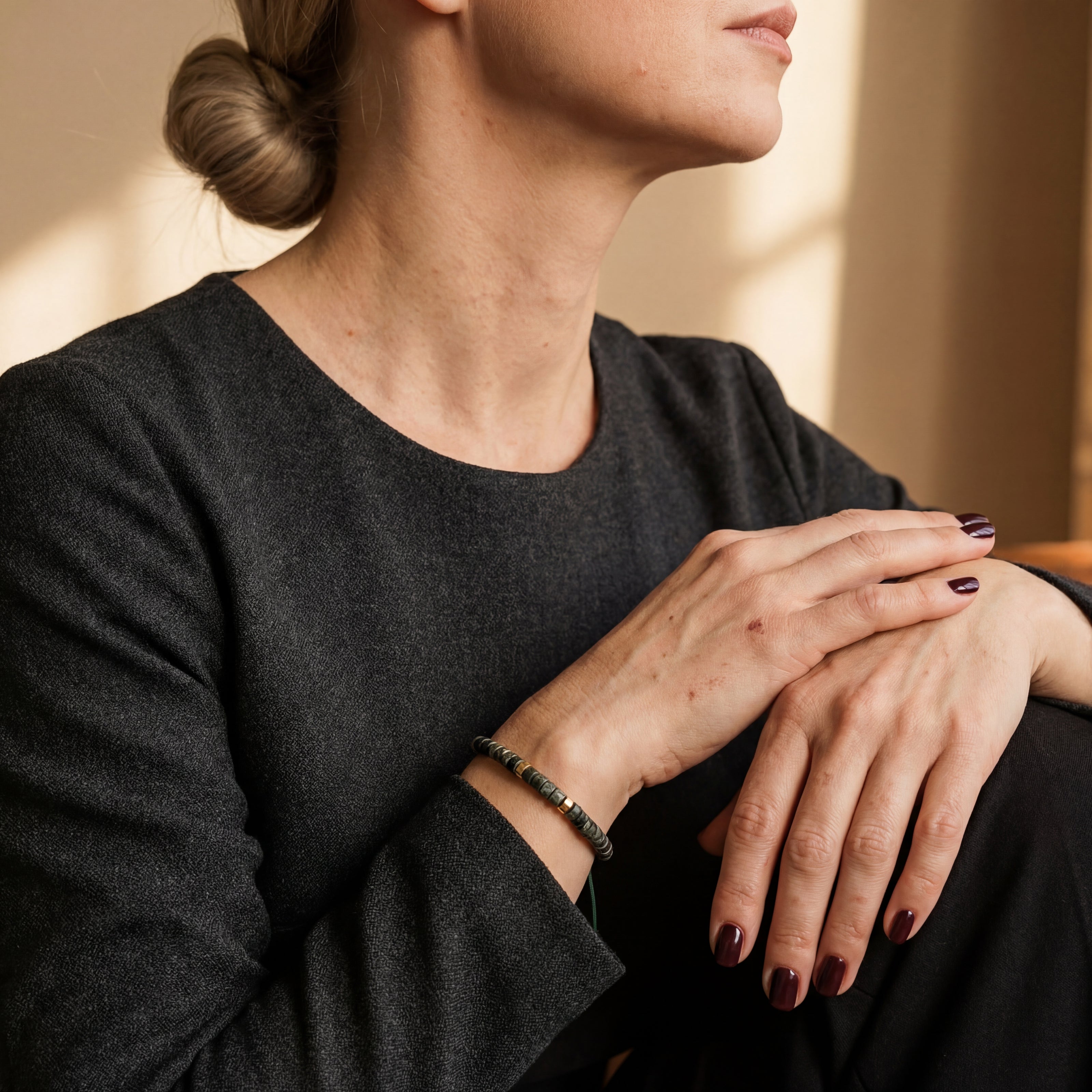 Bransoletka Heishi Line | Jaspis zielony |Ochrona |Giftness