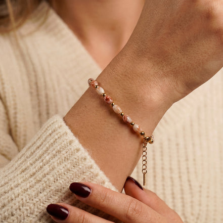 Bransoletka z czerwonego jaspisu na łańcuszku | Ochrona | Giftness