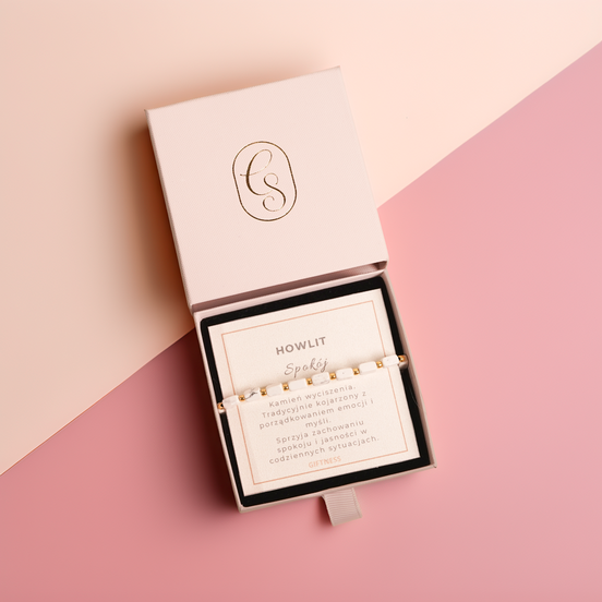 Bransoletka Block Line | Howlit | Spokój | Giftness
